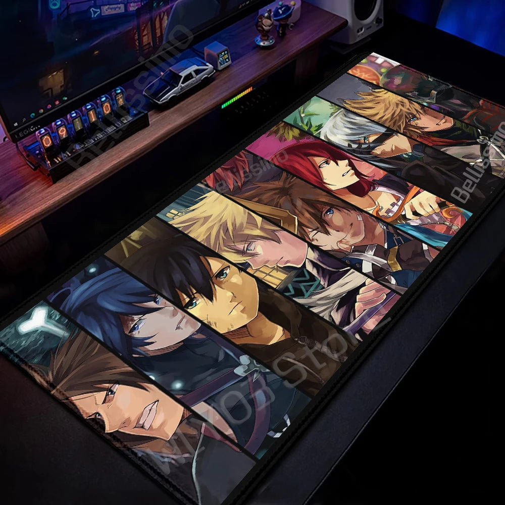 Extended Mouse Pad Anime Black Desk Mat PC K-kingdom H-hearts Keyboard Pad Laptop Gaming Accessories Table Play Mat XXL Mousepad
