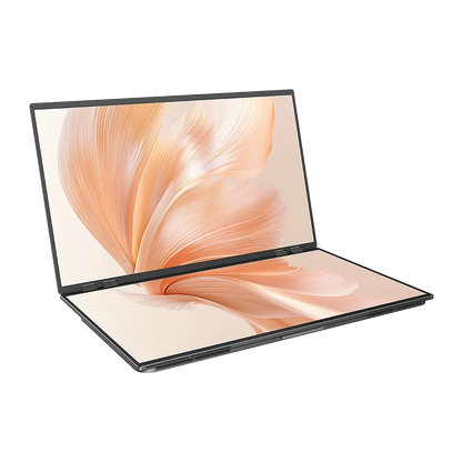 UPERFECT Delta Mega 23.8 Inch 100Hz Dual Screen Stacked Computer Display 1080P 360° Folding Triple Extender Monitor with Speaker