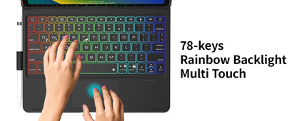 Backlit Keyboard Case with Trackpad & 360° Swivel for iPad 10th/11th Gen (A16), iPad Air 4th/5th Gen, and iPad Pro 11 (All Model