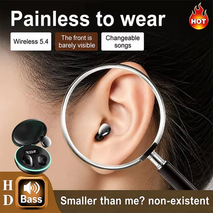 NEW Sound Insulation Super Bass Sleep Headphones Wireless Bluetooth Earphones With Mic Sports Earbuds Mini HD Headset
