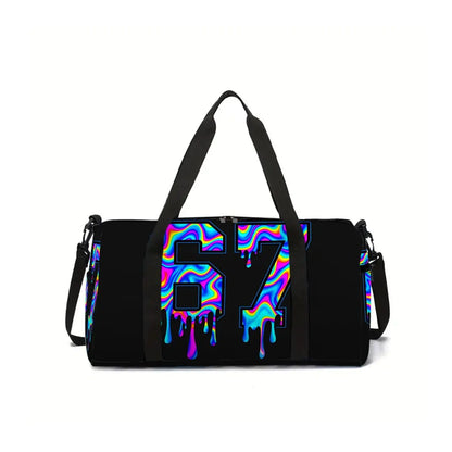 Classic Popular Funny Novelty 67 six seven 3D Printed Travel Bags Barrel Shape Crossbody Bag Outdoor Sports Bags Gym Yoga Bag