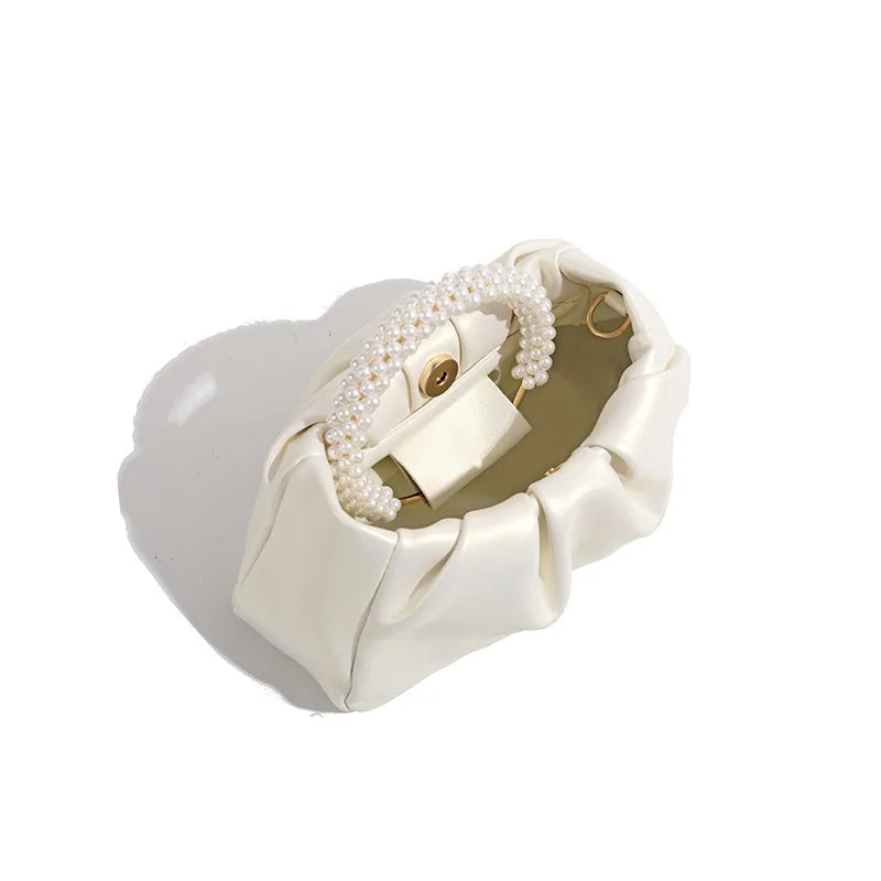 Fashion Pearl Handle Women Dinner Clutch Purse Handbags Luxury Design Ladies Square Shoulder Bags Female Small Messenger Bag