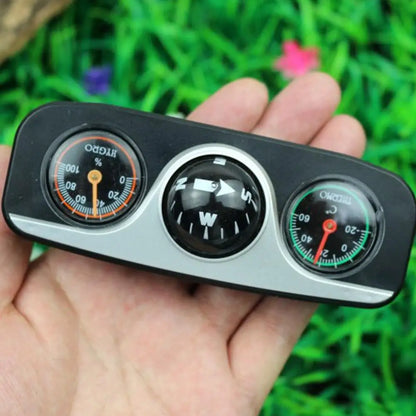 3 In 1 Car Compass Thermometer Hygrometer Dash Mount Navigation Ball Direction Pointer For Vehicle Auto Boat Accessories