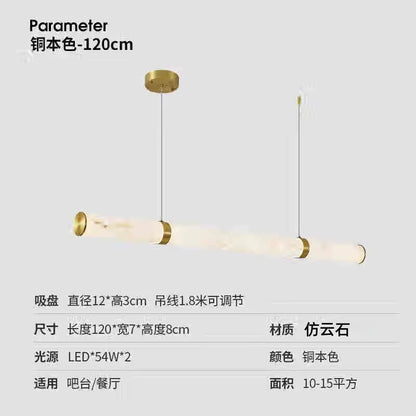 Italian Minimalist Pendant Lights Imitation Marble Strip Hanging Lamp Dining Table Restaurant Home Ceiling Decoration Chandelier
