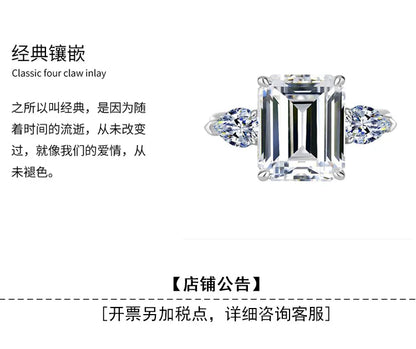 Wholesale Fancy Shape Diamond Ring - Women's PT950 Platinum, 5 Carat Radiant Cut Moissanite, Luxury Sparkly