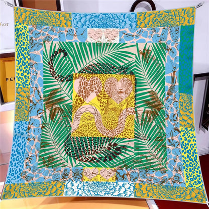【2025 New】90x90 Twill Silk Square Scarf for Women - French Retro Niche Bustier Shawl Scarf - Stylish Fashion Wrap Accessory