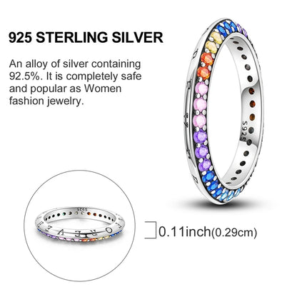 LAZA 925 Sterling Silver Colorful Rings Sparking Zirconium Bowknot Moon Sun Original Ring For Women Anniversary Wedding Gifts
