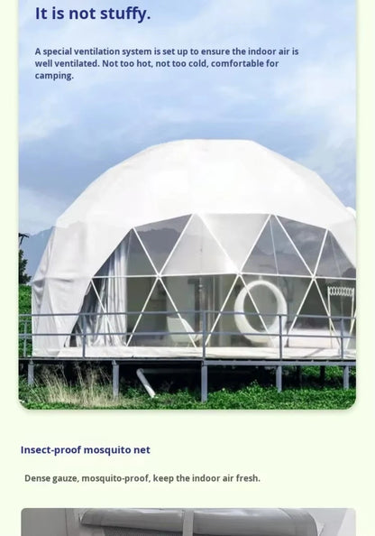 Large Geodesic Dome Tent Luxury Glamping Hotel Resort Tent Safari Accommodation Tent High Quality Factory Direct Supply