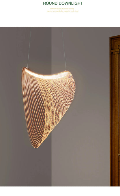 Pendant Lights Modern Italian Design Pendant Light for Dining Room Living Room Rustic Wood Ceiling Lamp Vintage Wabi Sabi Style