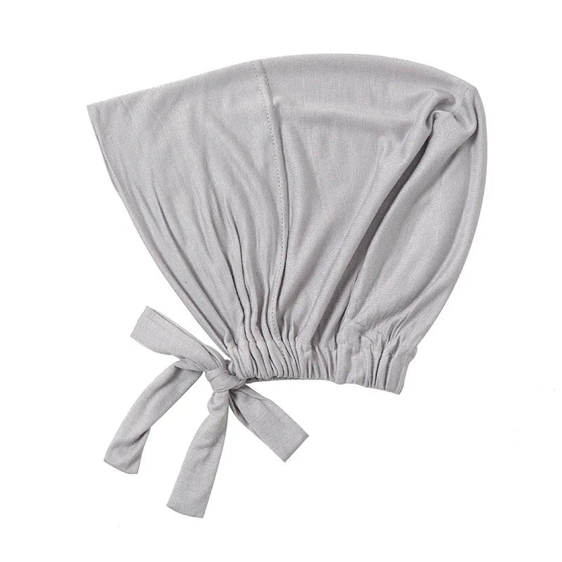 1PC Adjustable Inner Caps New Soft Solid Color Elastic Cap Modal Hijab Muslim Bonnet Underscarf Women Fashion Accessories