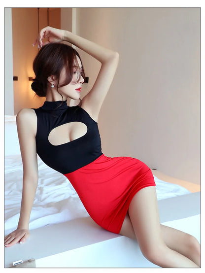 Dress Secretary uniform one-piece passionate and pure desire short skirt dress on promotion Summer clothes nightclub hot girl