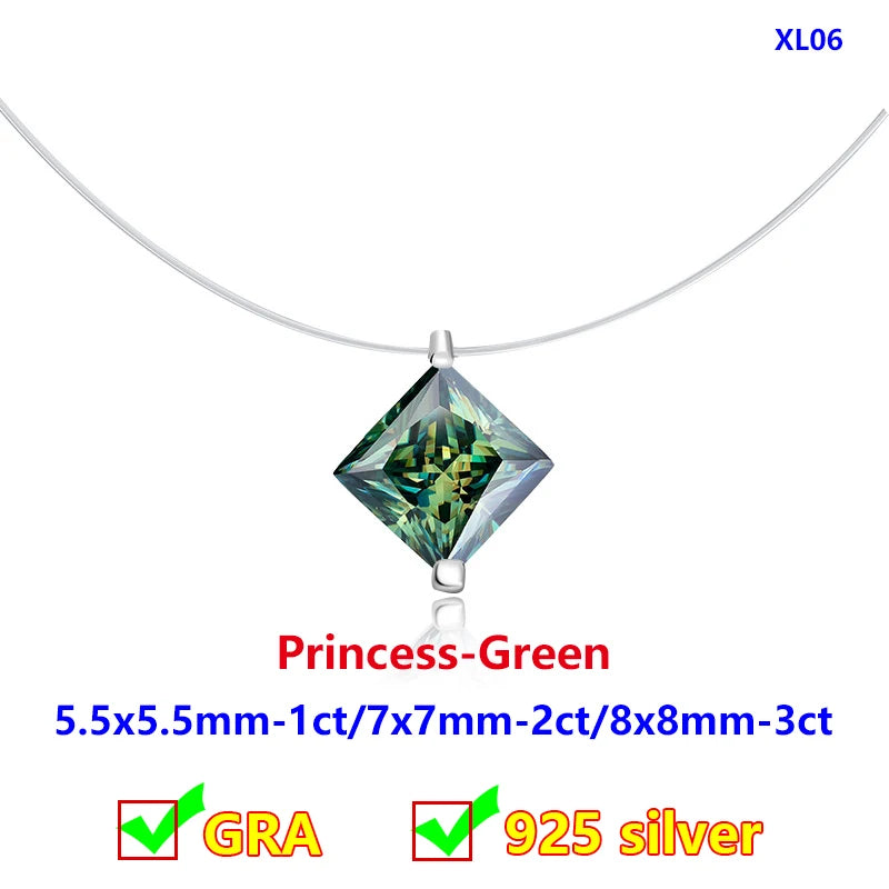 Moissanite Transparent Fishing Line for Women Mermaid Tears Necklace Creative Women's Moissanite Diamond Clavicle Chain