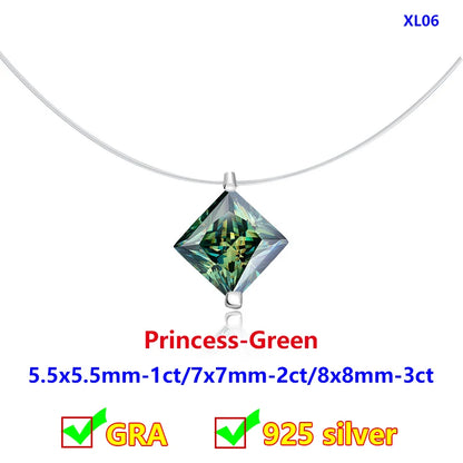 Moissanite Transparent Fishing Line for Women Mermaid Tears Necklace Creative Women's Moissanite Diamond Clavicle Chain