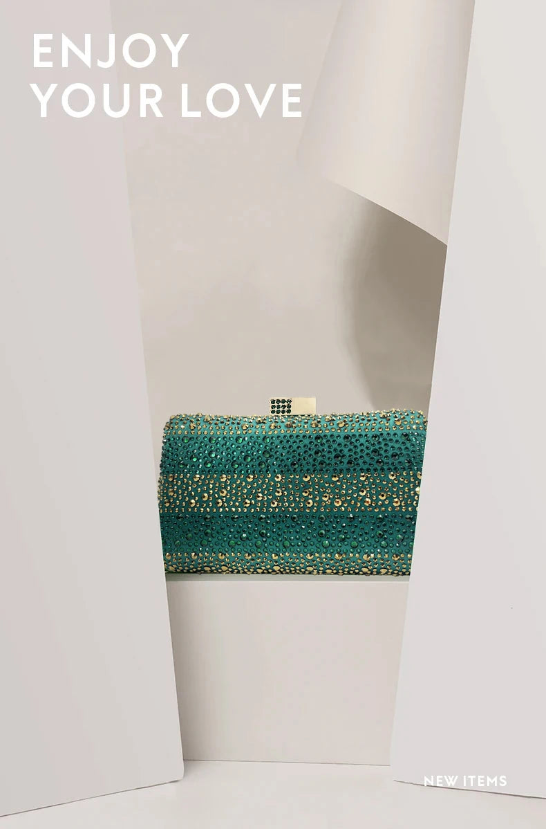 2026 Nigerian Women Heel Ladies Italian Luxury Design Green Shoes And Bag Set Decorated with Rhinestone Handbag Wedding Party