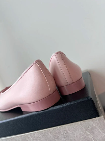 Luxury Brand Women's Low-heel Shoes Casual Bow-Detail Outdoor Hiking Shoes Materials Sheepskin Minimalist Versatile Dance Shoes