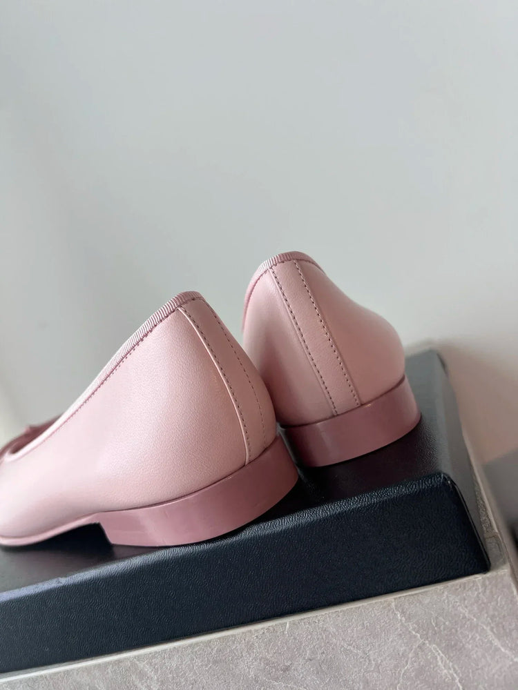 Luxury Brand Women's Low-heel Shoes Casual Bow-Detail Outdoor Hiking Shoes Materials Sheepskin Minimalist Versatile Dance Shoes