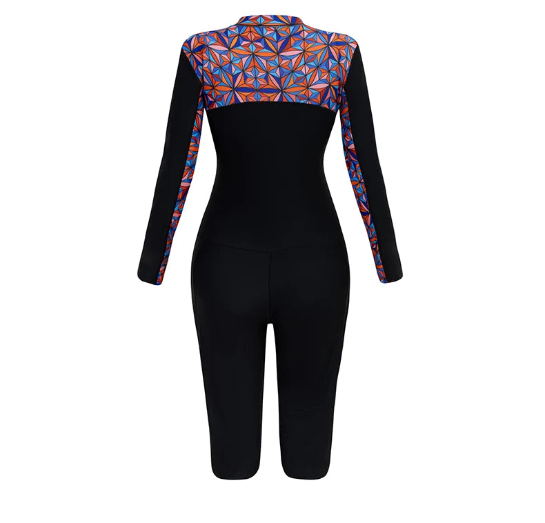 New Women Swimsuit With Sleeve One-Piece Bathing Suits Female Beachwear Sport Style Girls Swimwear Woman Surfing Suit Diving
