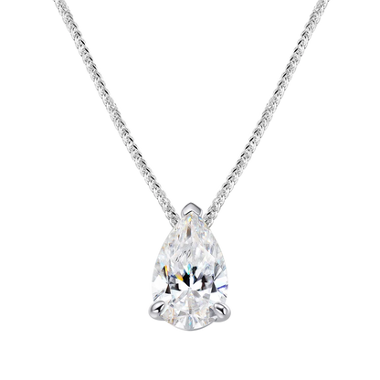 Serenity 3ct 5ct Pear Cut Moissanite Necklace for Women S925 Sterling Silver Chain Jewelry Sparkling Water Drop Pendant Necklace