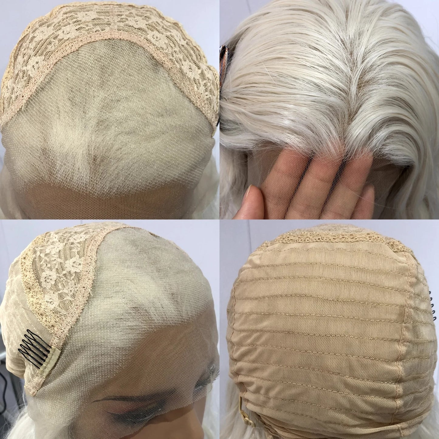 Honey Blonde Long Wavy Synthetic Lace Front Wig for Women Free Part Loose Curly Hair Heat Resistant Fiber Wigs for Daily Party
