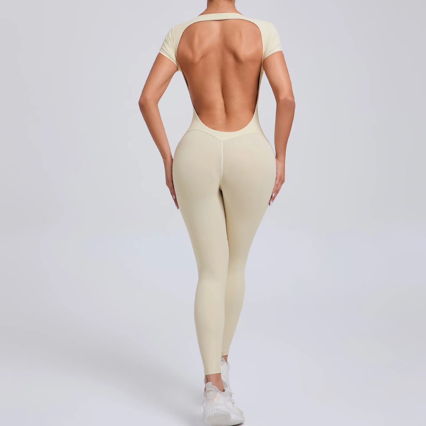 2025 Yoga Jumpsuit Fitness Sports Overalls Gym Clothing Set Wear Pilates Workout Clothes Women Short Sleeves Outfit Activewear
