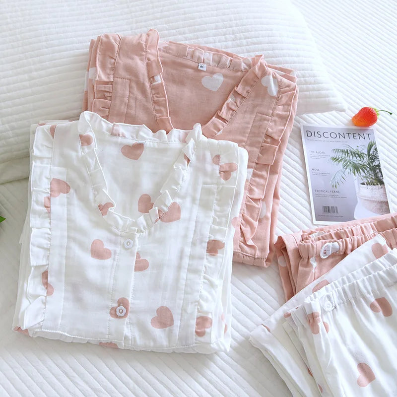 Pure cotton gauze Thin Japanese kimono Nursing pajamas Pregnant women's home clothing