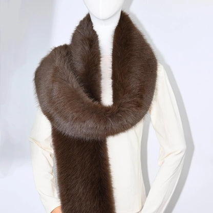 2025 New Winter Imitation Mink Fur Scarfs Women Warm Fluffy Faux Fur Wrap Korea Fashion VersatileLong Scarf Wholesale