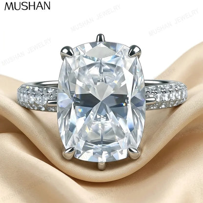 MUSHAN Luxury Jewelry925 Sterling Silver Ring Band Moissanite Diamond Rings for Women 18K Real Gold Plated MST Patent Jewelry