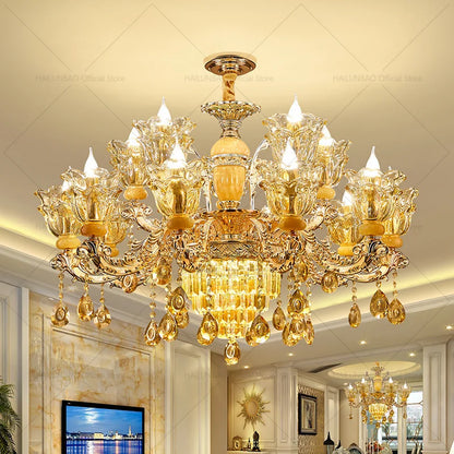 Postmodern Chandelier Living Room Lights European Dining Room Bedroom Home Master Luxury Atmospheric Lamps Villa Crystal Lamps