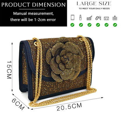 Italian Design Evening Shoes And Bags Paired With Handmade Petal Gold Colour Pointed Toe Mid-Heel Shoes For Women Party Shoes