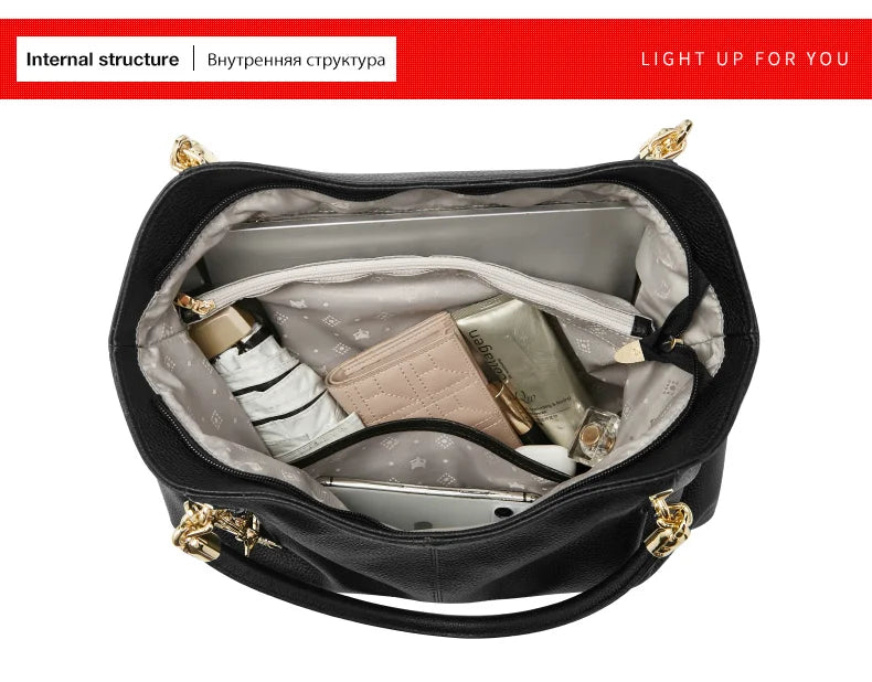 FOXER 2026 New Women's Shoulder Bag Genuine Leather Elegant Female Tote Large Bag Fashion Handbag Commuter Luxury Gift