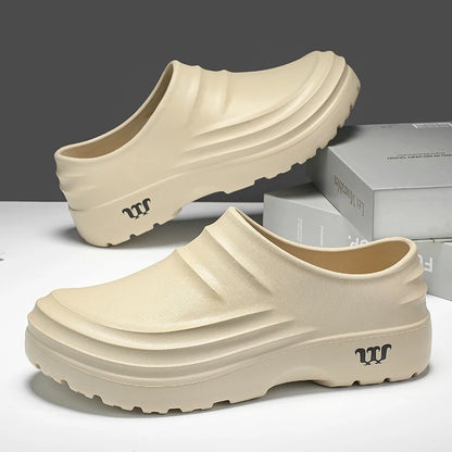 Summer Chef Shoes Anti Slip and Oil Proof Work Shoes Lazy Slippers Casual Trendy Slipper One Step Fashion Garden Shoes For Beach