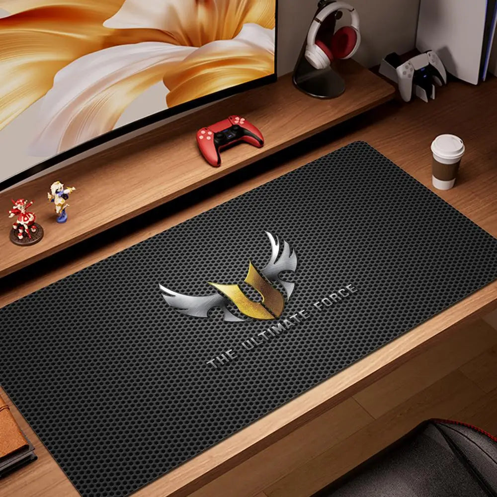 HYBXAXC Black TUF Gaming Mouse Pad XXL Gaming Accessories Office Gamer Keyboard DeskMat Non-Slip Laptop Notebook Rubber Mousepad
