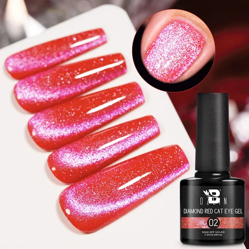 AWStorG 7.5ml Starlit Chameleon Cat Magnetic Gel Nail Polish Double Colors Semi Permanent UV Gel Varnish Need Black Base