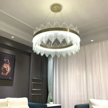 Modern Luxury Crystal Ceiling Chandelier Stainless Steel Living Room Lights Home Decor Dining Room Pendant Lamp Interior Bedroom