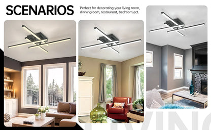 New Modern Led Ceiling Lights Black Ceiling Lamp for Living Room Bedroom Studyroom Led Lights for Room Ceiling Light Fixtures