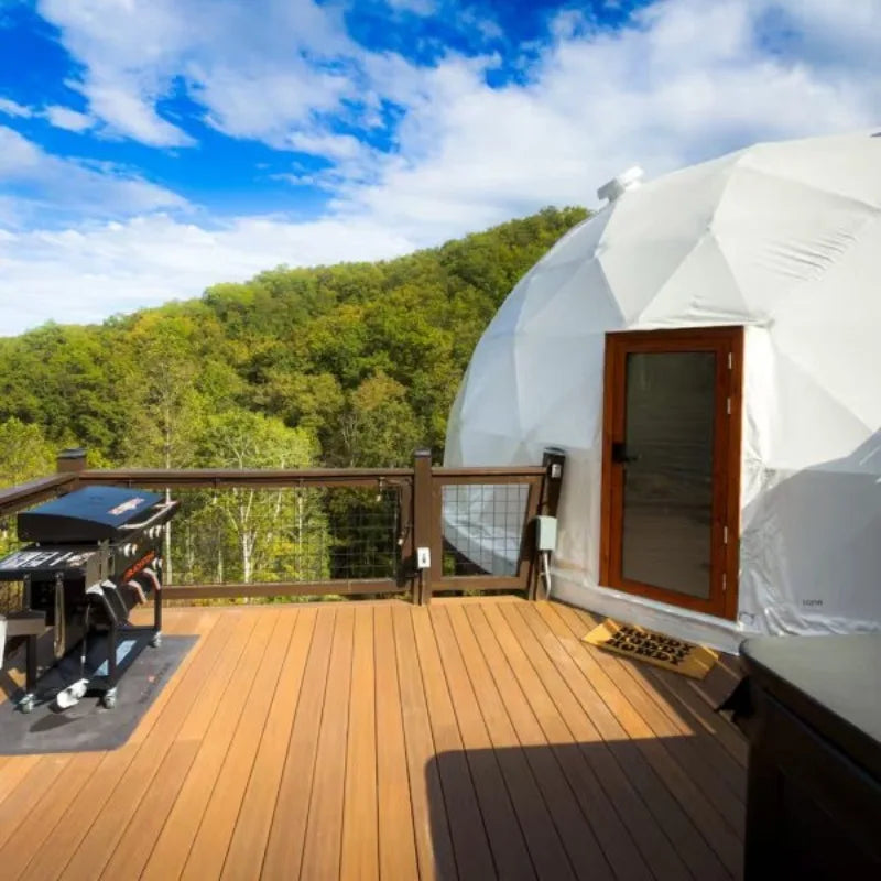 Flame Retardant Geodesic Dome Liner, Aluminum Foil Thermal Canvas Inner Cover for Outdoor Glamping Tent Accessory
