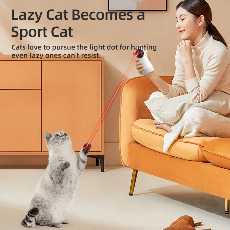 ROJECO Automatic Cat Laser Toy Interactive Intelligent Toys LED Motion Activate Pet Indoor Handheld Wireless Cat Toy Accessories