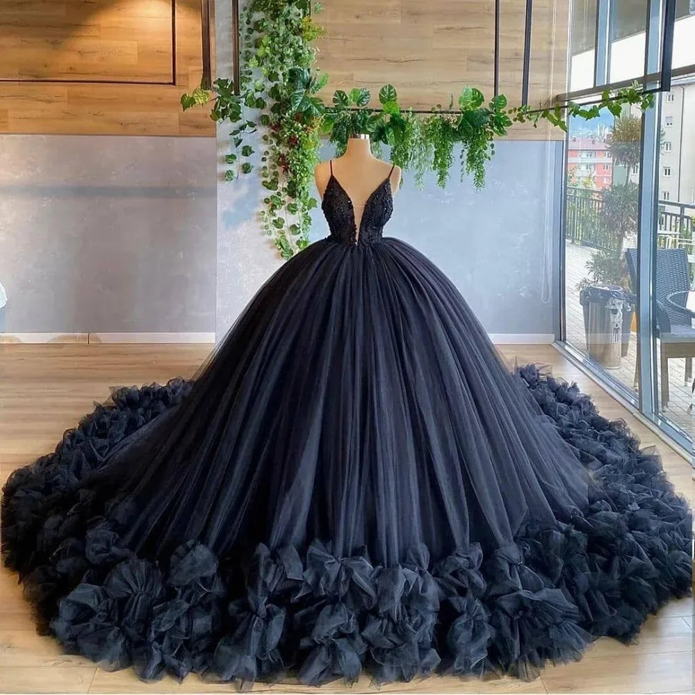 Customized Tulle Ruffles V Neck Wedding Dresses 2025 Robe De Soiree For Woman Bride Gown Women Plus Size Vestidos De Novia