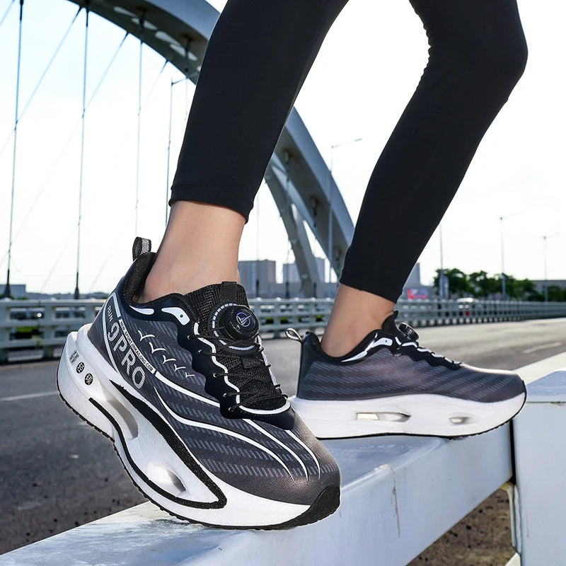 Unisex Running Shoes 2025 New Lightweight Cushioning Thick Sole Sports Training Sneakers Daily Wear Tennis Shoes for Men Women