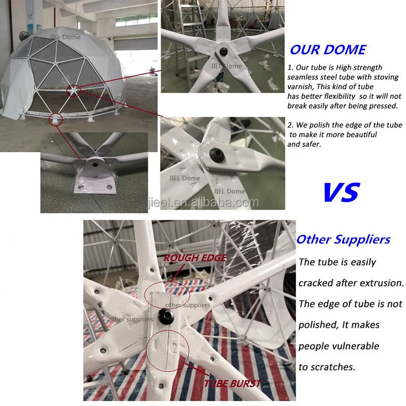 Geodesic Dome Tent, Panoramic View Round Windproof Glamping Shelter for Resort Hotel, Outdoor Campsite Holiday Accommodation