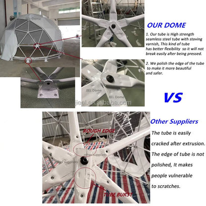 Geodesic Dome Tent, Panoramic View Round Windproof Glamping Shelter for Resort Hotel, Outdoor Campsite Holiday Accommodation