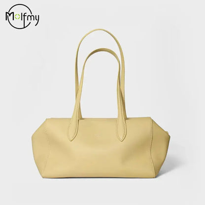 Cow Genuine Leather Underarm Bags Female Fashion Women's Bag Top-grain Leather Shoulder Handbag Ladies Luxury Designer Handbags
