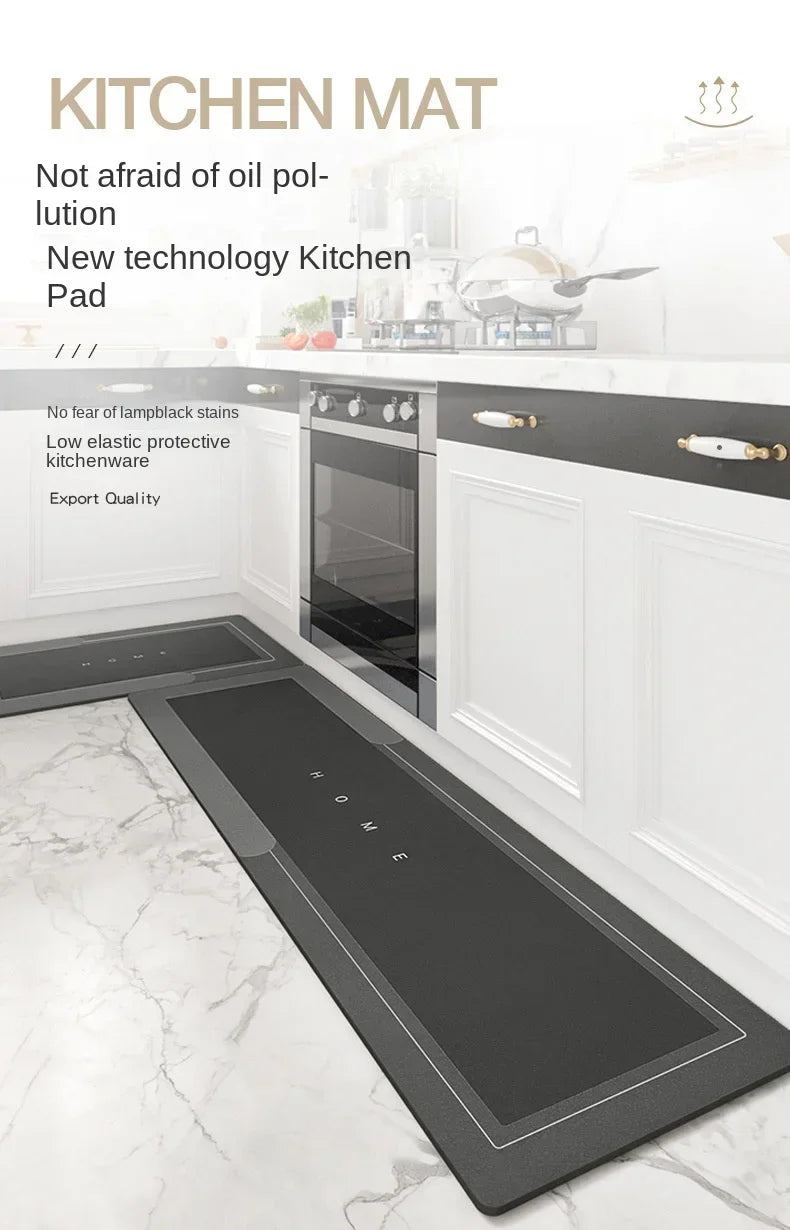 Super Absorbent Kitchen Floor Mat Diatom Mud Pad Bath Pad Anti-Slip Carpet Kitchen Mats Wipeable Wash Long Strip Carpet