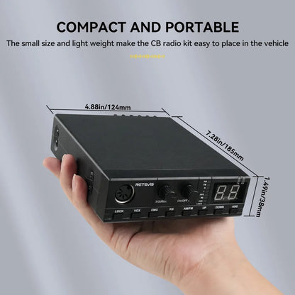 Retevis MB62 CB Radio 27Mhz AM/FM Mobile Car Handheld Communicator Long Range Radios Instant Channel 9/19 for Truckers