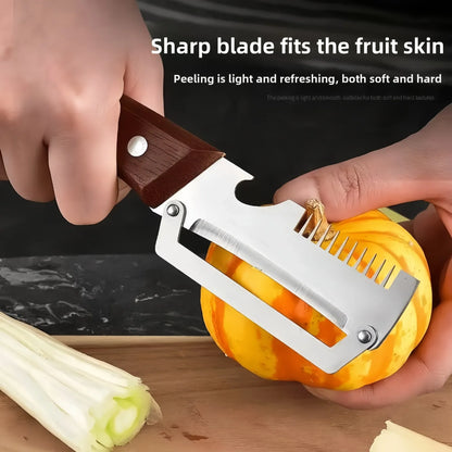 Kitchen Fruit Vegetable Processing Tool Peeler Stainless Steel Paring Knife Ergonomic Handle Portable Gadget for Daily Cooking