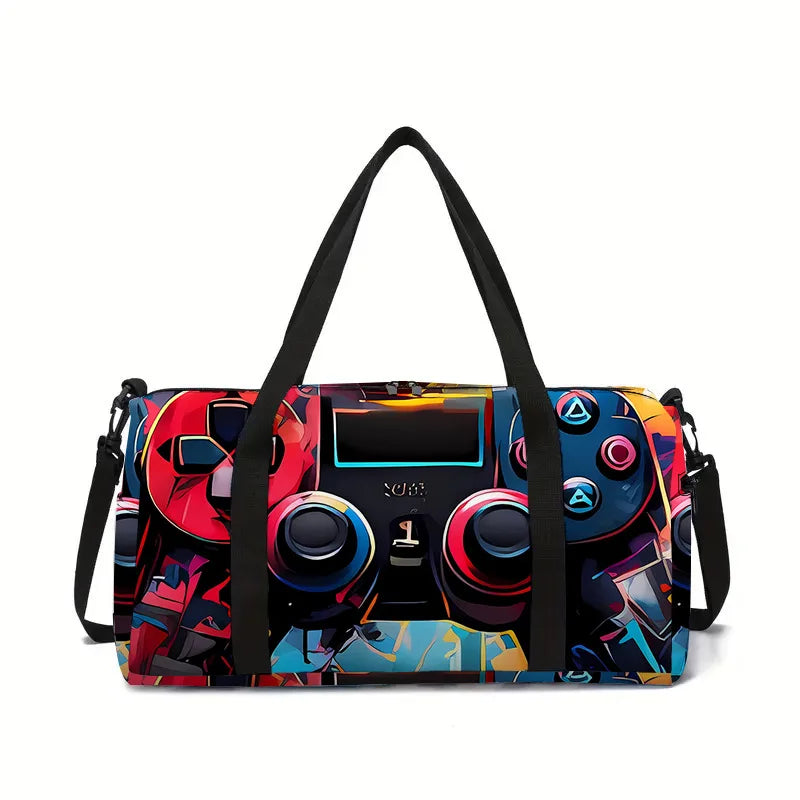Classic Popular game controller 3D Print Large Capacity Travel Bags Barrel Shape Crossbody Bag Outdoor Sports Bags Gym Yoga Bag