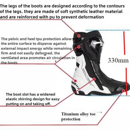 2025 New BENKIA Mocha Motorcycle Long Boots CE Certification BotasTrack Racing Shoe vInternal External Dual Boots TPU Protection