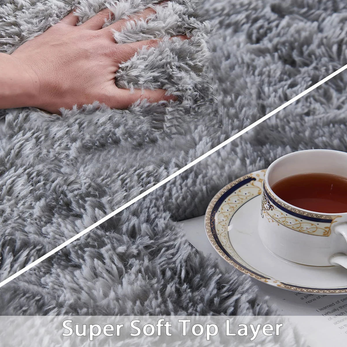 1pc Soft Long-hair Plush Carpet Rug Non-Slip Plush Fluffy Soft Furry Bedside Carpet Drum Carpet Holiday Suitable for Dormitory Home Decoration Pet-Friendly Bedroom Living Room Carpet Home Decoration Room Decoration