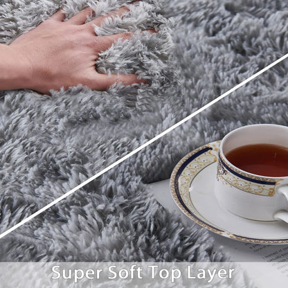 1pc Soft Long-hair Plush Carpet Rug Non-Slip Plush Fluffy Soft Furry Bedside Carpet Drum Carpet Holiday Suitable for Dormitory Home Decoration Pet-Friendly Bedroom Living Room Carpet Home Decoration Room Decoration