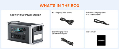 CTOLITY AP1000 1600W Portable Power Station 1024Wh Solar Generator LiFePO4 Battery Camping Travel Blackout Pure Sine Wave